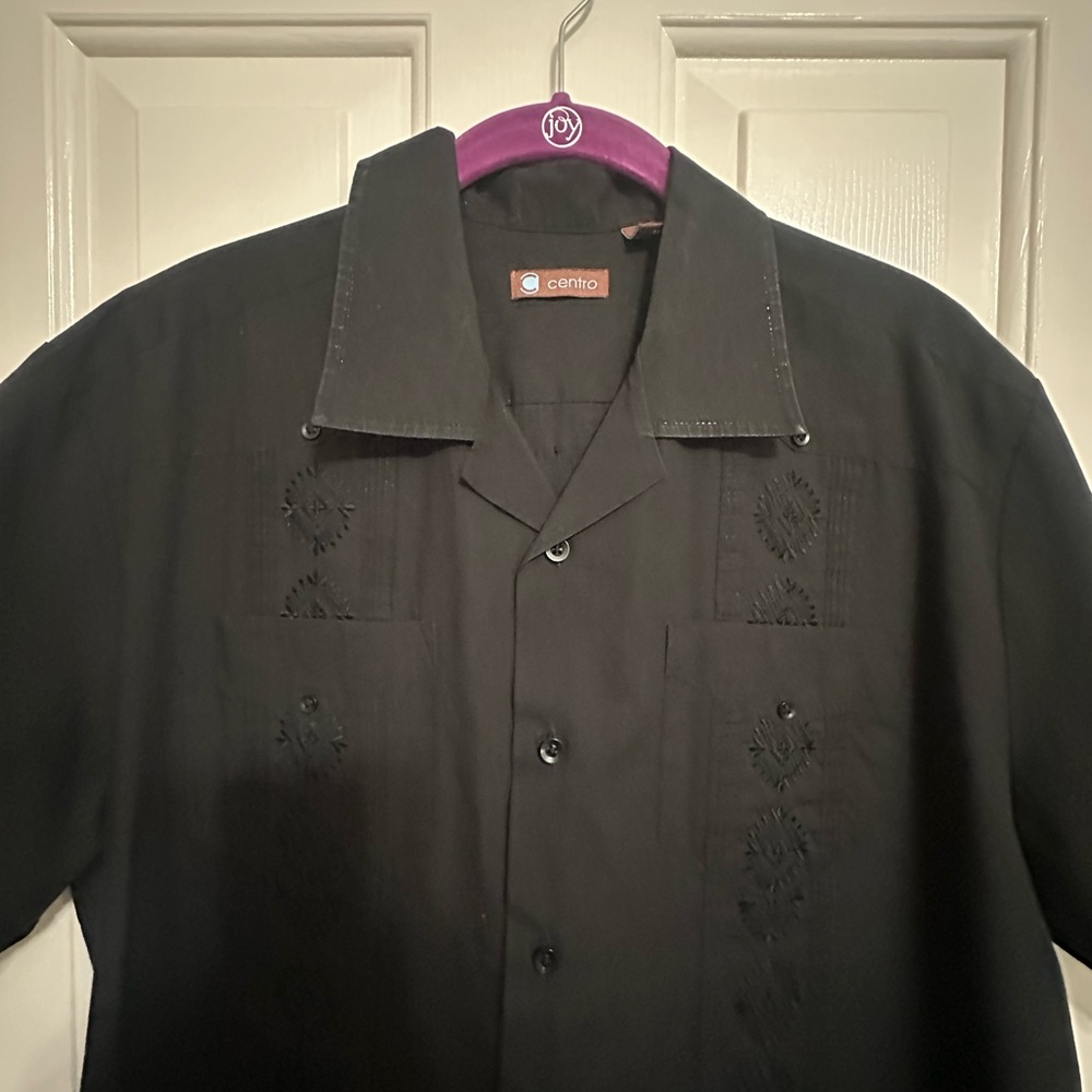 Cenizo Black Embroidered Shirt